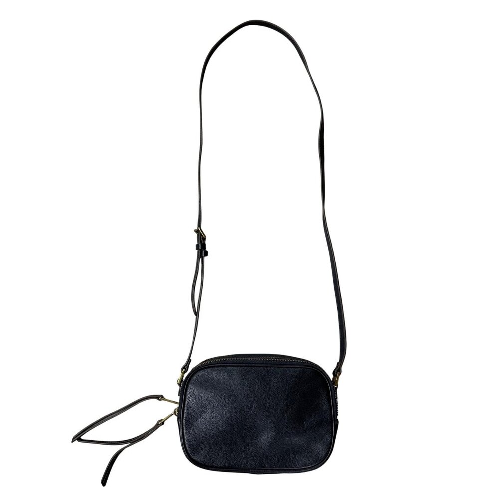 Fossil Crossbody Purse Maisie Black Leather Camera Bag Adjustable Shoulder Strap - Picture 3 of 15